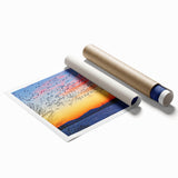 Extra large rolled print of a Pennsylvania landscape with soft pastel floral elements, ideal for classy bathroom wall art.