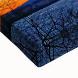 Black and white landscape art painting of Pennsylvania scenery on stretched canvas, suitable for bedroom wall art.