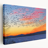 Large art depicting a serene Pennsylvania landscape in muted green and blue tones on stretched canvas.