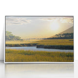Art deco style South Carolina scenery on a white-framed acrylic print, ideal for nursery wall art.