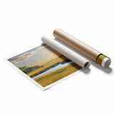 Extra large rolled print of South Carolina scenery with vibrant floral elements, ideal for classy bathroom wall art.