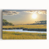 Black and white photo of South Carolina scenery on large stretched canvas, ideal for kitchen wall art.