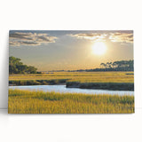 Black and white photo of South Carolina scenery on large stretched canvas, ideal for kitchen wall art or bedroom ambiance.