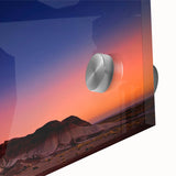 Large abstract wall art of South Dakota Badlands in muted earth tones on acrylic glass, ideal for dining room ambiance.