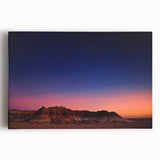 Black and white stretched canvas of the South Dakota Badlands, ideal for kitchen wall art.