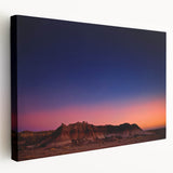 Large canvas print of South Dakota Badlands with muted earth tones, ideal for kitchen wall art.