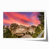 Rolled print of Mt. Rushmore in muted earth tones, ideal for art wall dining room decor.