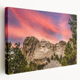 Mount Rushmore depiction in muted earth tones on a stretched canvas, suitable for kitchen wall art.