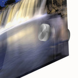 Large abstract wall art depicting South Dakota scenery in mid-century modernist style on acrylic glass.