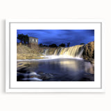 Abstract art print of South Dakota scenery in muted earth tones on a framed white mat.