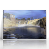 Art deco poster of South Dakota scenery in muted earth tones on framed acrylic, suitable for modern nursery wall decor.