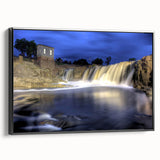 Black and white landscape art painting of South Dakota on framed canvas, suitable for bedroom decor.