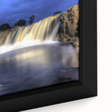 Extra large framed canvas of a textured South Dakota scenery in black with colorful accents, ideal for living room decor.