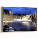Framed canvas depicting a vintage-style South Dakota landscape with muted earth tones, ideal for bedroom wall art.