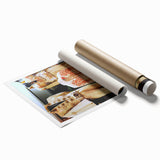 Extra large rolled print of Memphis scenery with vibrant floral motifs, ideal for classy bathroom wall art.