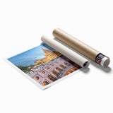 Extra large rolled print of Austin, Texas scenery with vibrant floral accents.