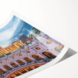 Extra large wall art featuring line art flowers in muted earth tones on a rolled canvas, ideal for large living room decor.