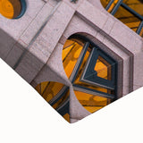 Large art featuring a black and white landscape painting of Austin, Texas on stretched canvas.