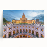 Black and white large art print of Austin skyline on stretched canvas, ideal for kitchen wall art or bedroom.