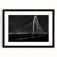 Extra large abstract art print of Dallas skyline featuring vibrant, colorful textures on a black framed canvas.