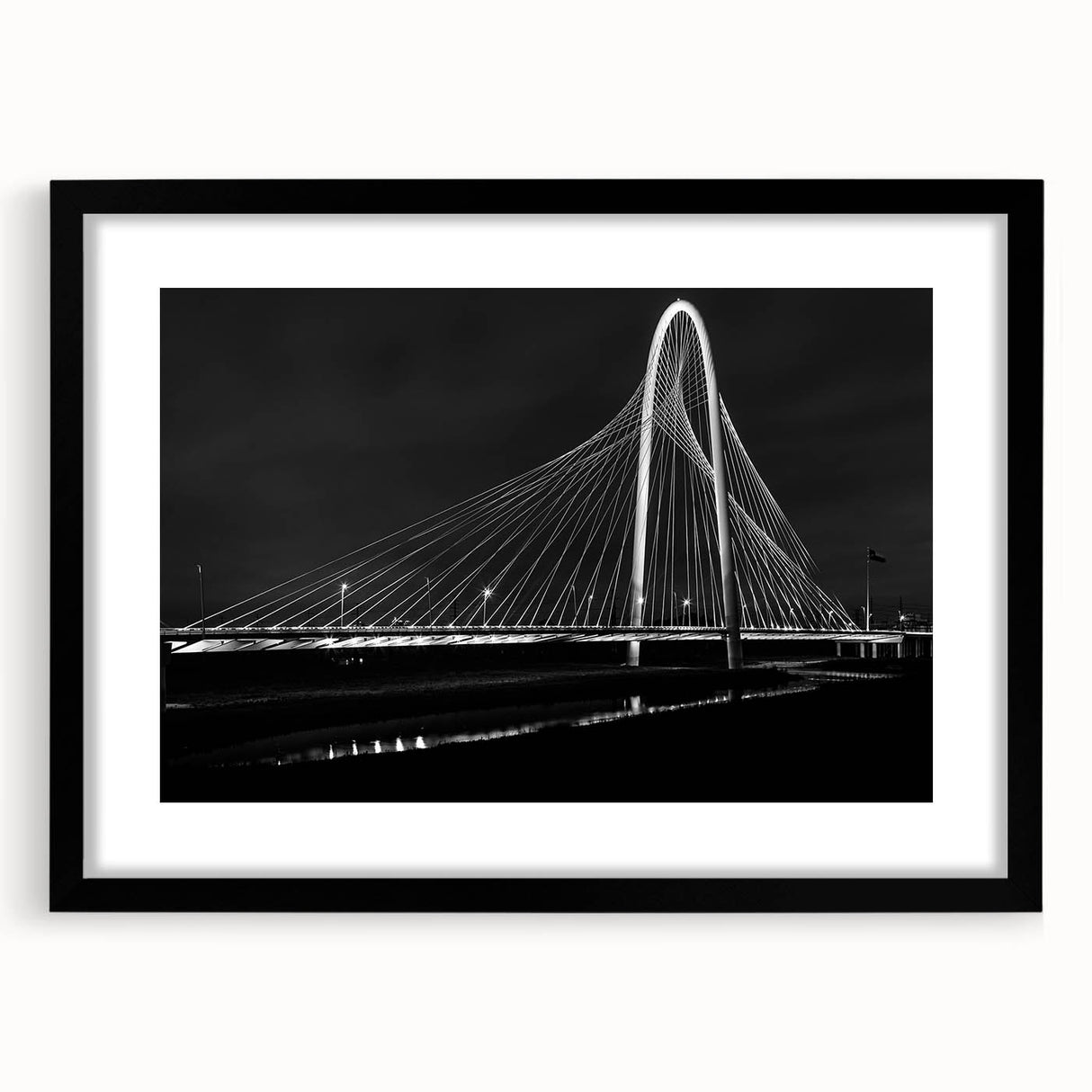 Extra large abstract art print of Dallas skyline featuring vibrant, colorful textures on a black framed canvas.