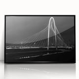 Large abstract wall art of Dallas skyline in muted gray and blue tones on framed acrylic, ideal for modern living room decor.