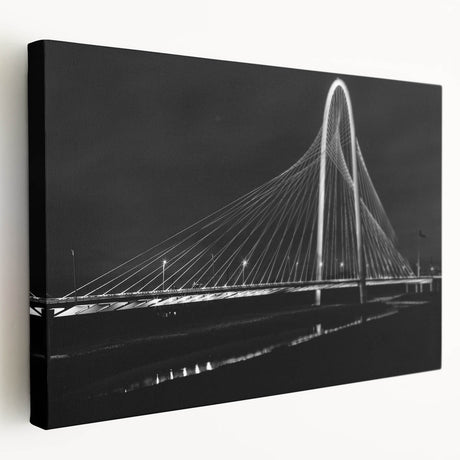 Dallas skyline in muted gray tones on a large stretched canvas, ideal for kitchen wall art.