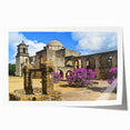 Extra large rolled print of San Antonio scenery with floral motifs in muted tones, ideal for art wall dining room.