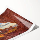 Extra large wall art featuring line art flowers in muted earth tones, printed on rolled canvas.