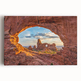 Black and white photograph of Arches National Park on large stretched canvas, suitable for kitchen wall art.