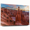 Acrylic print of Bryce Canyon in Utah, showcasing vivid red and orange rock formations, suitable for dining room decor.