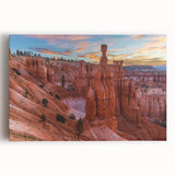 Black and white stretched canvas of Bryce Canyon, ideal for kitchen wall art.