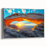 Landscape art painting of Canyonlands, Utah, featuring muted earth tones on a framed canvas.