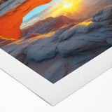 Art deco poster of Canyonlands with warm earth tones on rolled canvas, suitable for dining room wall art.