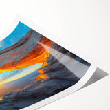 Extra large rolled print depicting Canyonlands, USA, with muted earth tones, ideal for large living room wall art.