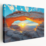 Large art print of Canyonlands National Park on stretched canvas, featuring red and orange rock formations.