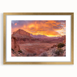 Extra large abstract art print of Utah's Capitol Reef in textured style.