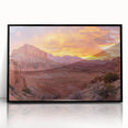 Large abstract wall art depicting Capitol Reef, Utah, in muted earth tones on a black framed acrylic print.