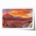 Rolled print of Capitol Reef, Utah, featuring vivid red rock formations and sparse greenery, ideal for art wall dining room.