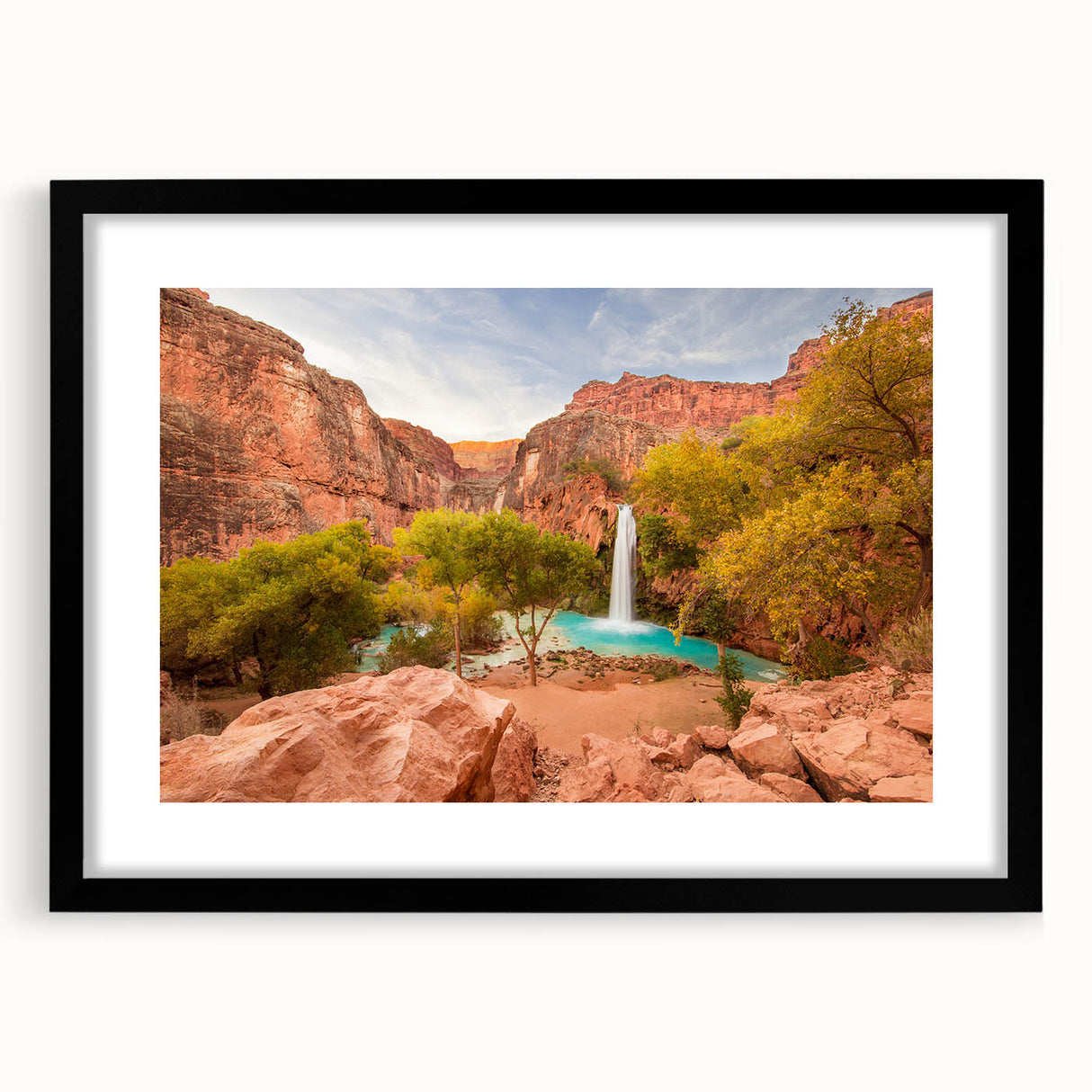 Abstract art print of Zion National Park in vibrant, colorful hues on a textured, extra large canvas.