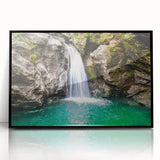 Large abstract wall art depicting a Vermont landscape in muted earth tones on a framed acrylic.