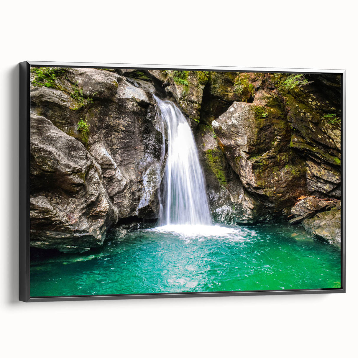 Black and white vintage poster art of a Vermont landscape on framed canvas, suitable for bedroom wall decor.