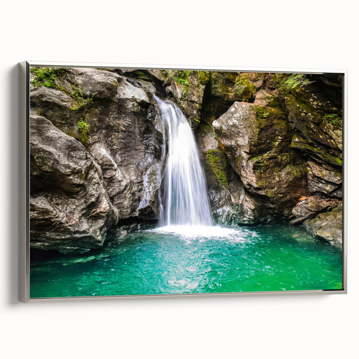 Landscape art painting of a Vermont scenery in muted colors on a framed canvas, ideal for living room decor.