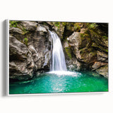 Vintage poster art of a scenic Vermont landscape in vibrant colors, framed canvas, ideal for living room decor.