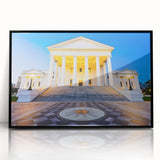 Large abstract wall art depicting Virginia scenery in muted earth tones on a framed acrylic.