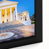 Textured black wall art depicting a Virginia landscape in colorful hues on an extra large framed canvas.