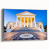 Framed canvas of a vintage-style Virginia landscape with colorful art elements.