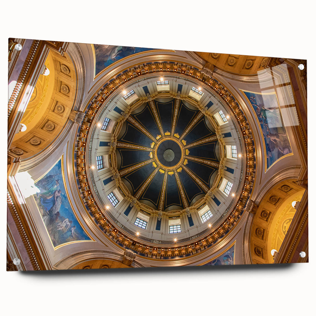 Acrylic print of Washington DC Capitol with soft pastel shades, ideal for dining room decor.