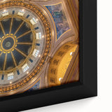 Framed canvas of Washington DC Capitol in textured black with colorful accents, ideal for large living room walls.