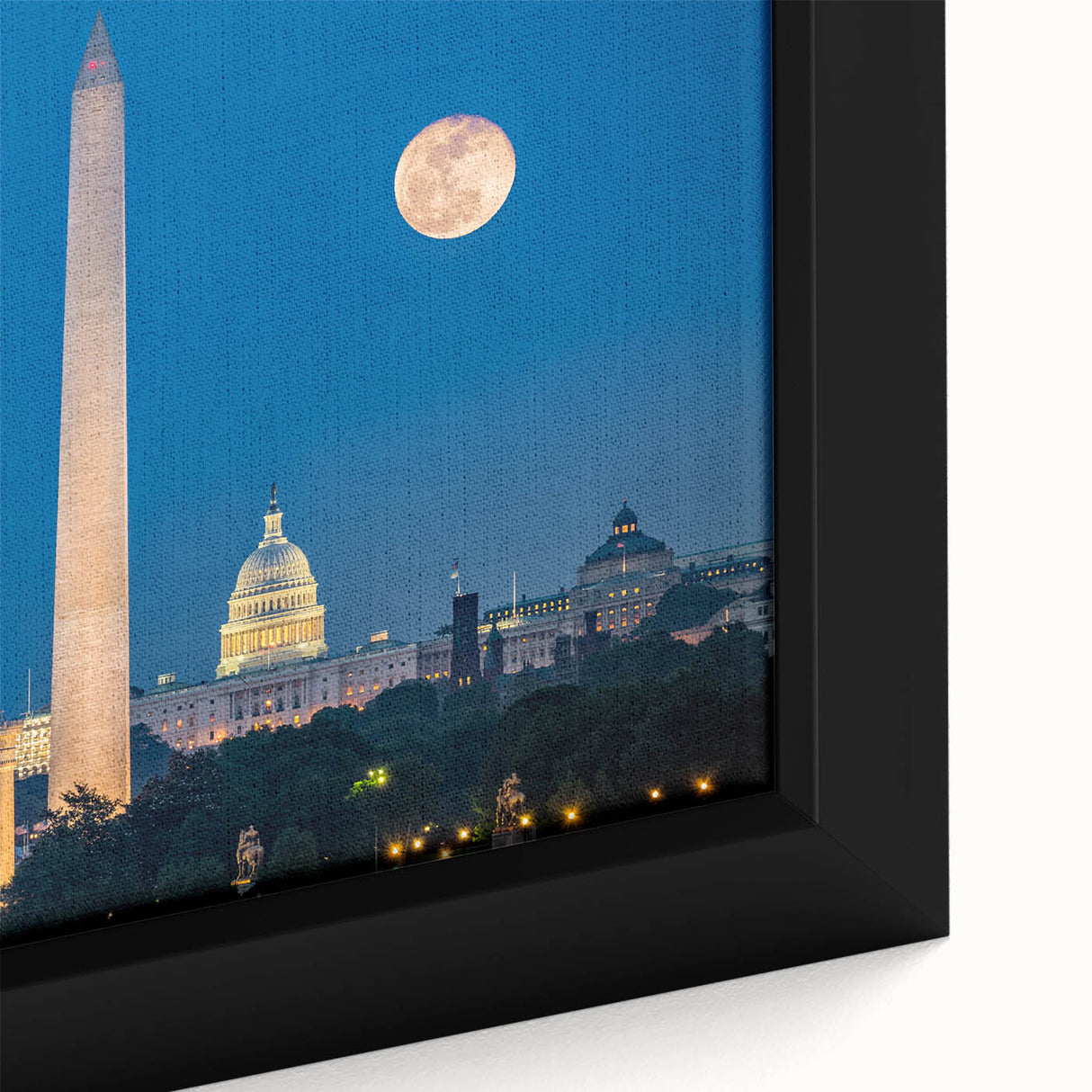 Extra large, textured black wall art depicting the Lincoln Memorial in vibrant colors, ideal for living room decor.